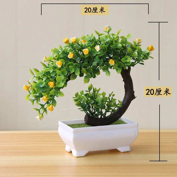 Nuevas plantas artificiales Bonsai pequeñas plantas de maceta flores falsas ornamentos en macetas para decoración del hogar decoración del jardín del Hotel Nuevas plantas artificiales Bonsai pequeñas plantas de maceta flores falsas ornamentos en macetas para decoración del hogar decoración del jardín del Hotel