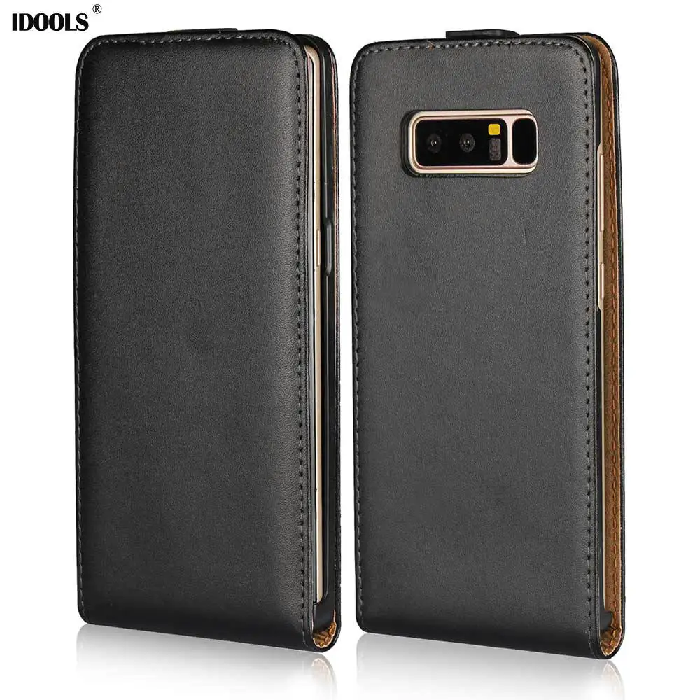 IDOOLS Pro Phone Bags for Samsung Galaxy note 8 Case Flip Leather Black