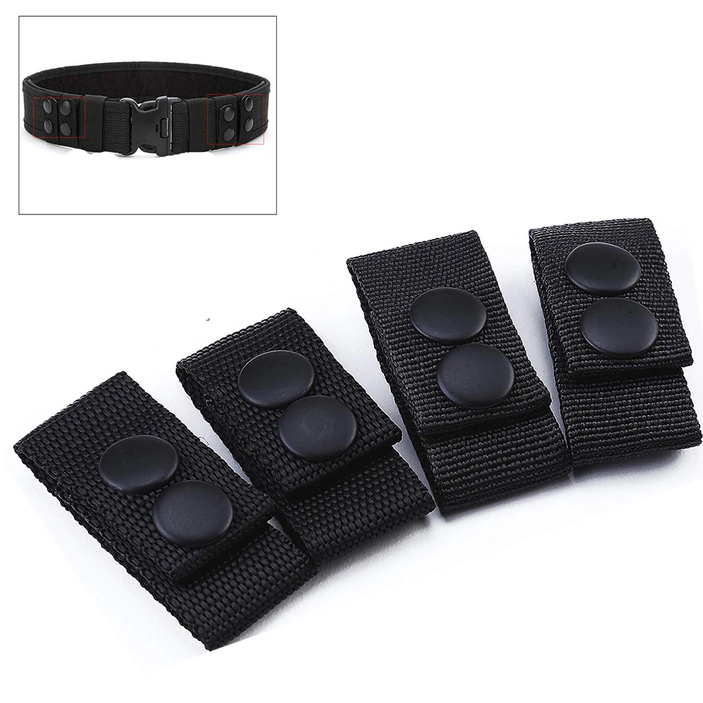 

4Pcs/set Belt Buckle Portable Tactical Multi-function Belt Buckle Nylon Strap Durable Webbing Belt Keeper Hunting Belt Accessory