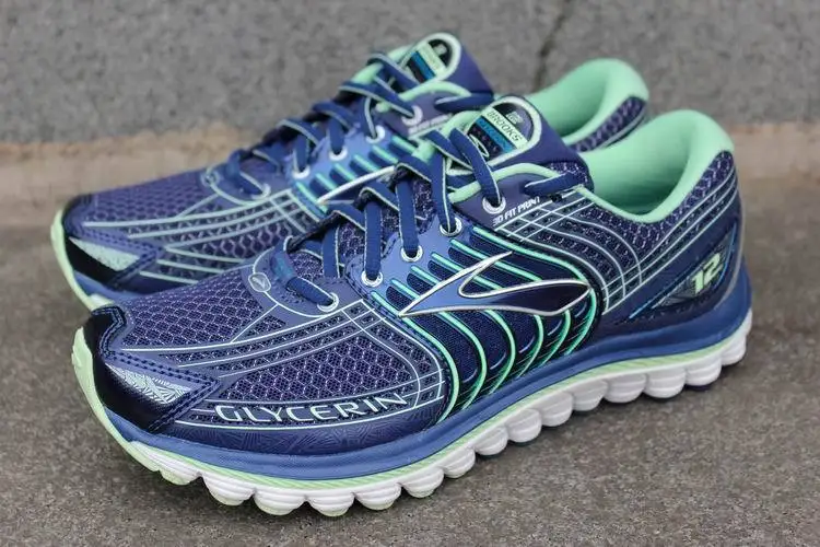 Original Brooks Glycerin 12 Women's running shoes blue/green Free