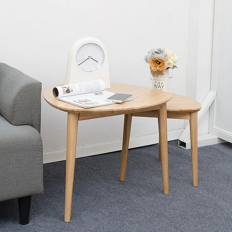 

Nordic Fashion Home Living Room Furniture Nesting Side Table Balcony Set of 2 Coffee End Tables Solid Bamboo Sofa Side Table
