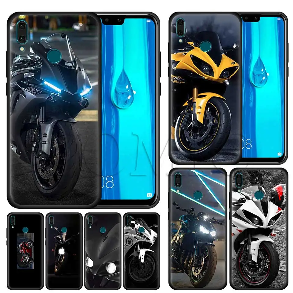 

Best Latest Cool motorcycle Black Case for Huawei Honor Y9 Y7 Y6 Y5 2019 Honor 20 Pro 10 20 Lite 8X V20 Silicone Case