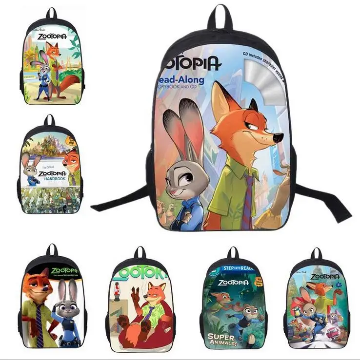

2018 Hot Zootopia Nick Judy Sloth School Bags Satchel Mochila 3D Cartoon Orthopedic Children Backpack For Boys Girls