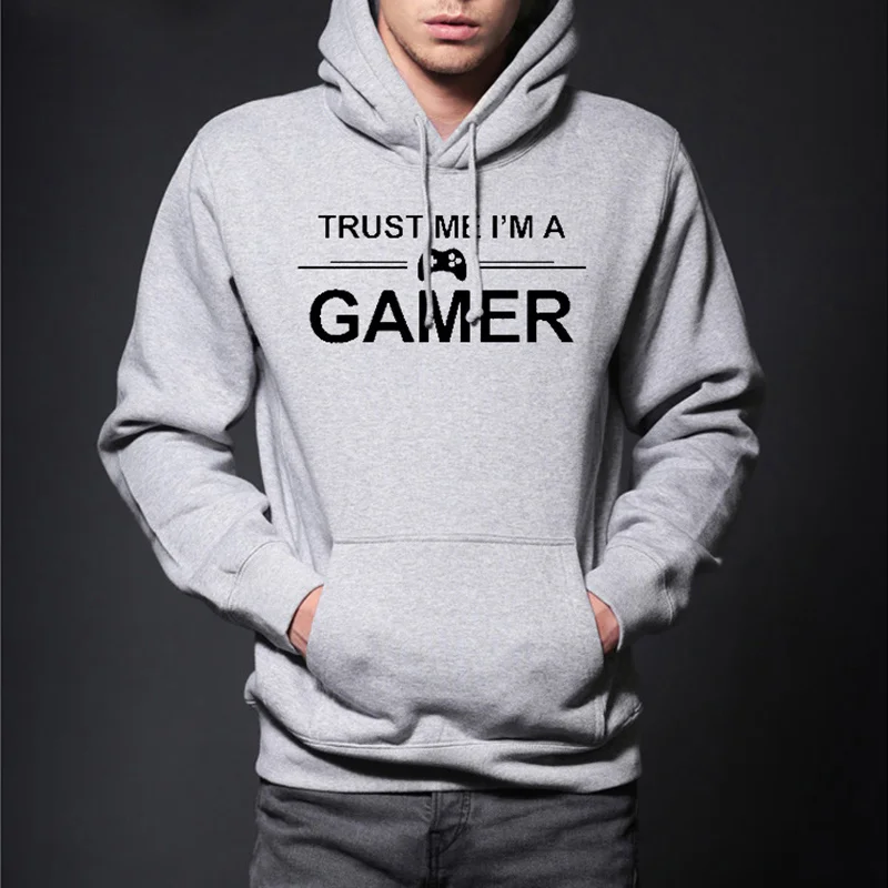 Мужские толстовки с забавным принтом TRUST ME A GAMER хлопковые флисовые для PS4 XBOX Осень
