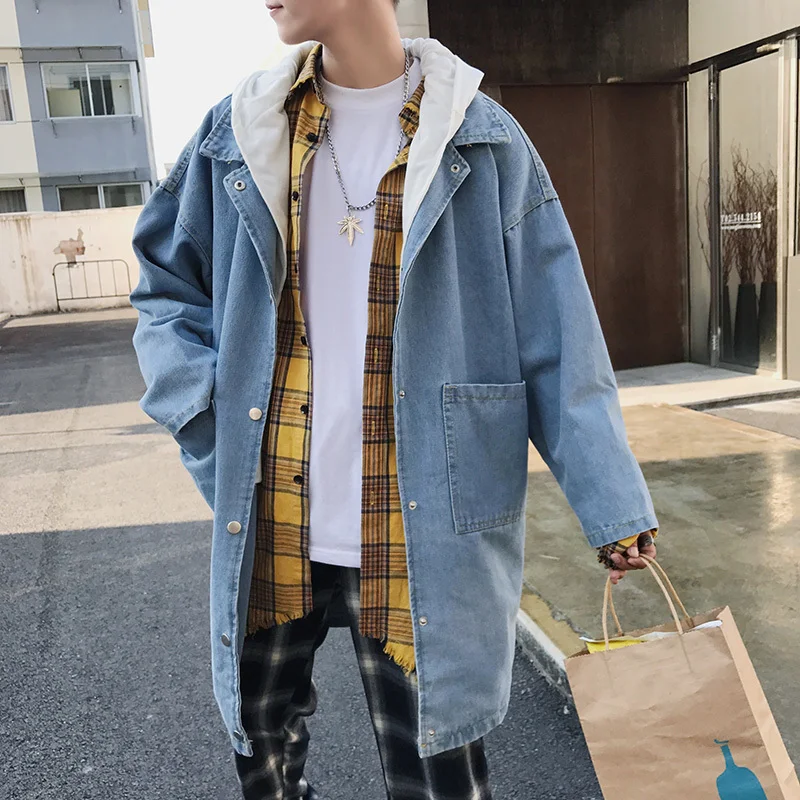New Fashion Men Denim Jacket Detachable Hooded Windbreaker Men Hip Hop Streetwear Bomber Jacket Male Oversized Jeans Baggy Coat New Fashion Men Denim Jacket Detachable Hooded Windbreaker Men Hip Hop Streetwear Bomber Jacket Male Oversized Jeans Baggy Coat