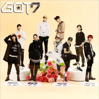 

Kpop GOT7 Members Acrylic Standee Action Figure Doll Jackson JB Mark Jinyoung 21cm Standing Action Table Decor