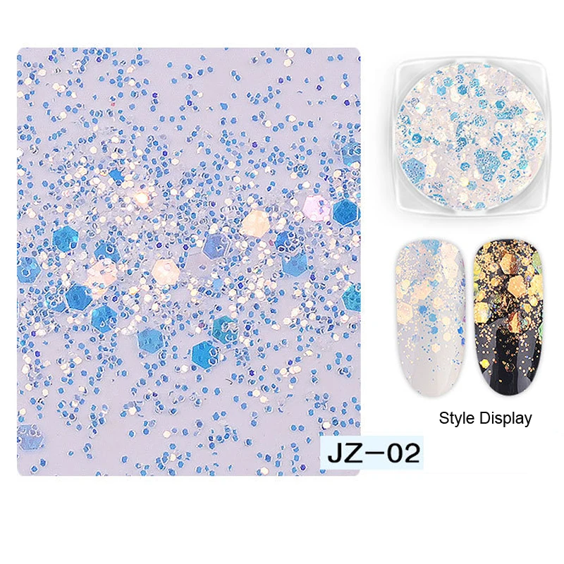 6 шт./компл. Сияющие золотого и серебряного цвета нейл-арта блестящие хлопья смешанный дизайн для ногтей Блестки УФ Гель-лак Ослепительная Блестки для художественного оформления ногтей