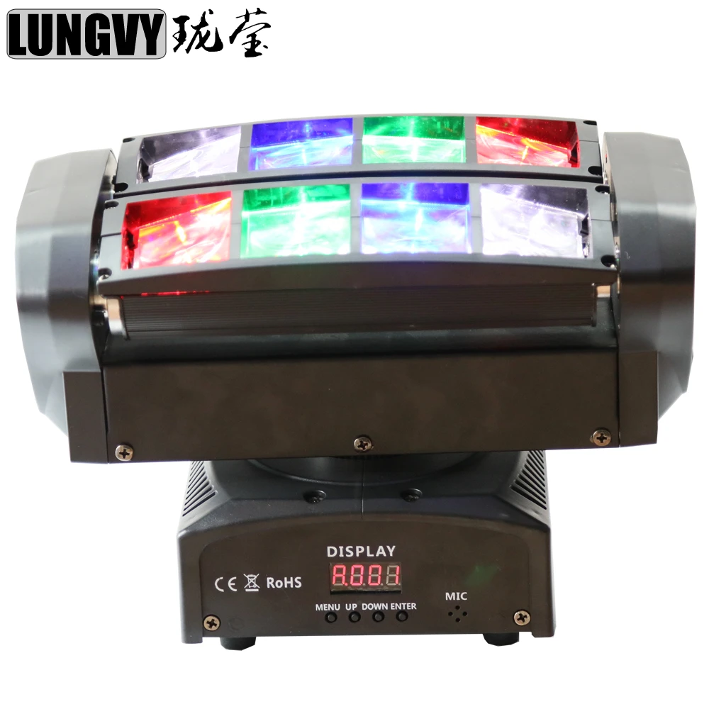 2Pcs LED RGBW 8x3W Head Moving Stage Spider Beam Light DMX512 Disco DJ Party Lights Lighting UK Plug 220~240V 2Pcs LED RGBW 8x3W Head Moving Stage Spider Beam Light DMX512 Disco DJ Party Lights Lighting UK Plug 220~240V