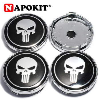 

4pcs 60MM Cool 3D Skull Car Wheels Tires Wheel Center Caps Emblem Badge Decal Symbol for Opel Renault Mazda BMW AUDI Ford Toyota