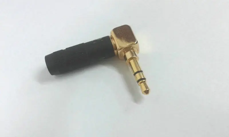 

brass Stereo 3 Pole 3.5mm 90 Degree Plug Angled Jack Cable Solder adapter