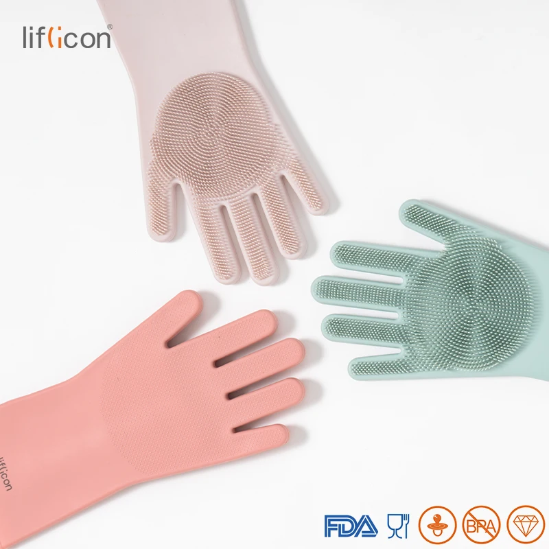 Liflicon Magic силиконовая щетка резиновые перчатки пыли мытье посуды для мытья посуды Прихватки мангала кухня мыть ДОМА Прихватки для мангала