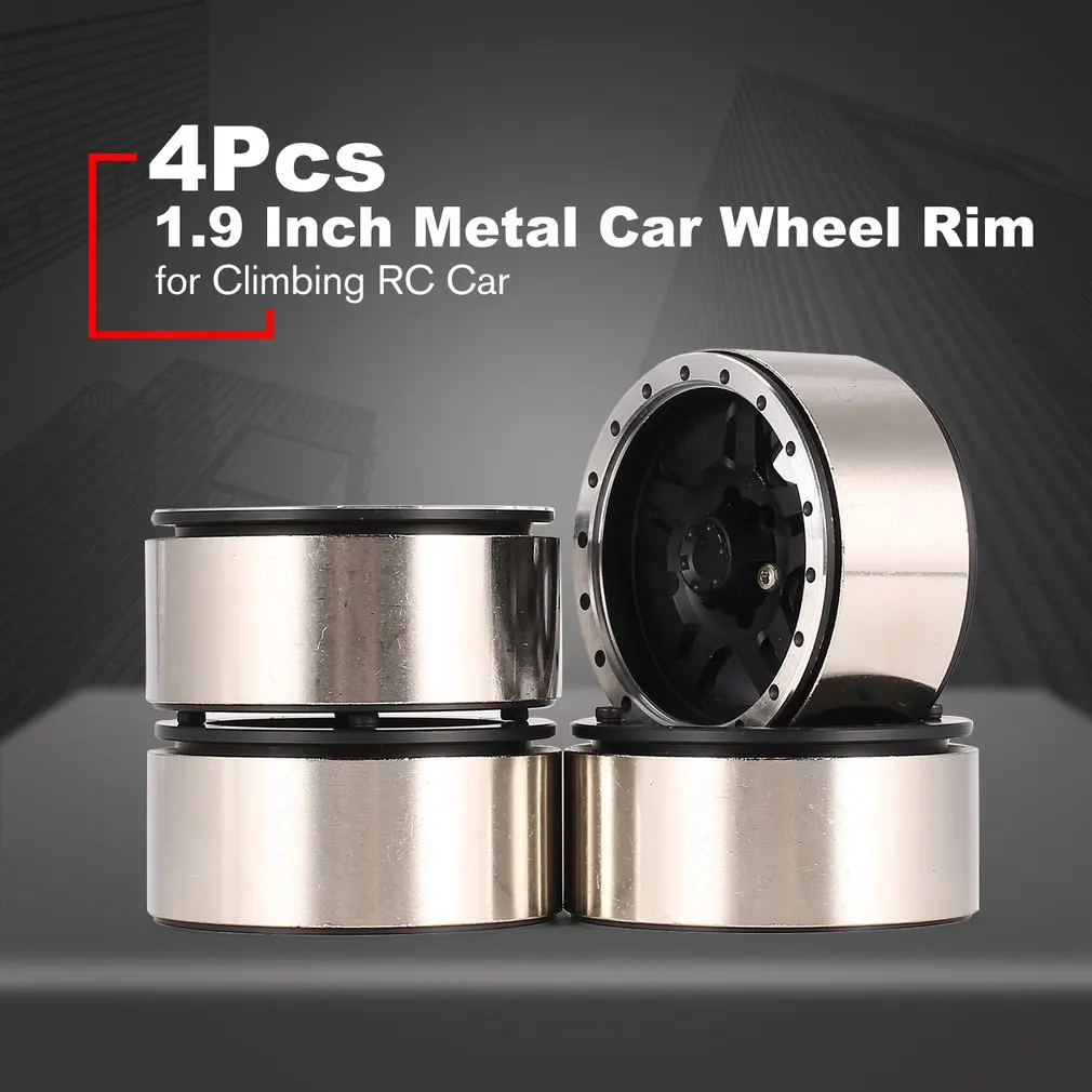 

Universal 4pcs 1/10 Scale Accessory 1.9 Inch Metal Car Wheel Rim for Climbing RC Car Black White 12mm Hex Hubs