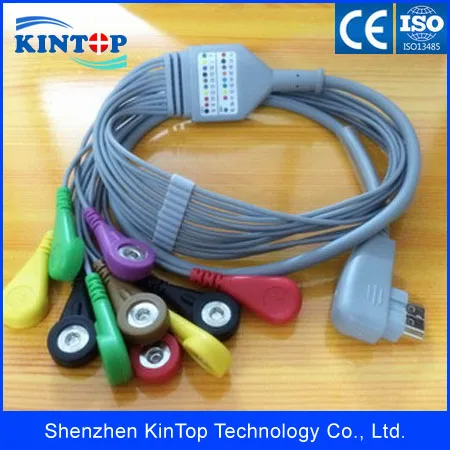 Совместимые новые аксессуары многоразовый GE SEER Light 2008594 004 7lead holter ecg cable snap AHA DMS300