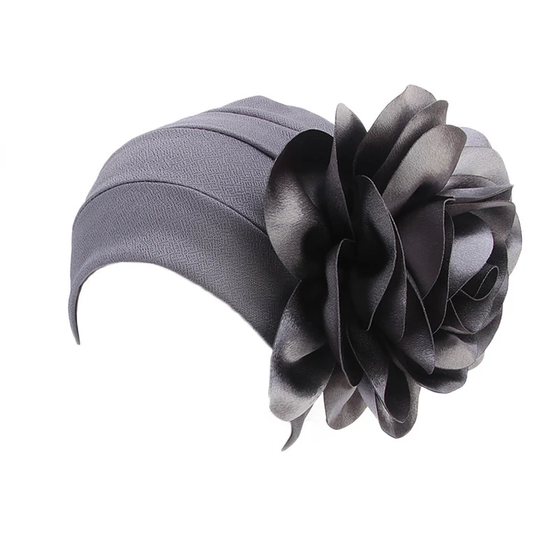 Helisopus 3D с большим цветком и тюрбаны головные уборы Для женщин повязка мусульманин Кепка chemo банданы шапка mujer женские аксессуары для волос