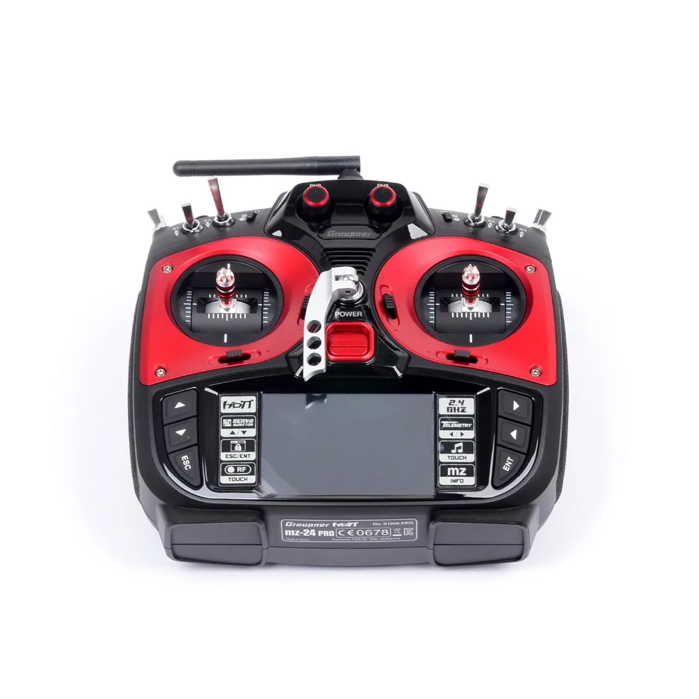 Graupner mz 24 PRO 12 канальный 2.4G.HZ HoTT цвет TFT радио системы режим 1/2 (красный) с GR 24L