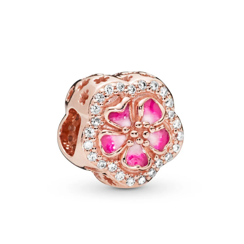 

788079cz Kristie 100% 925 Sterling New 2019 Spring Romantic Peach Series Subject Rope Charm Glamour Frightened Fit Diy Bracelet