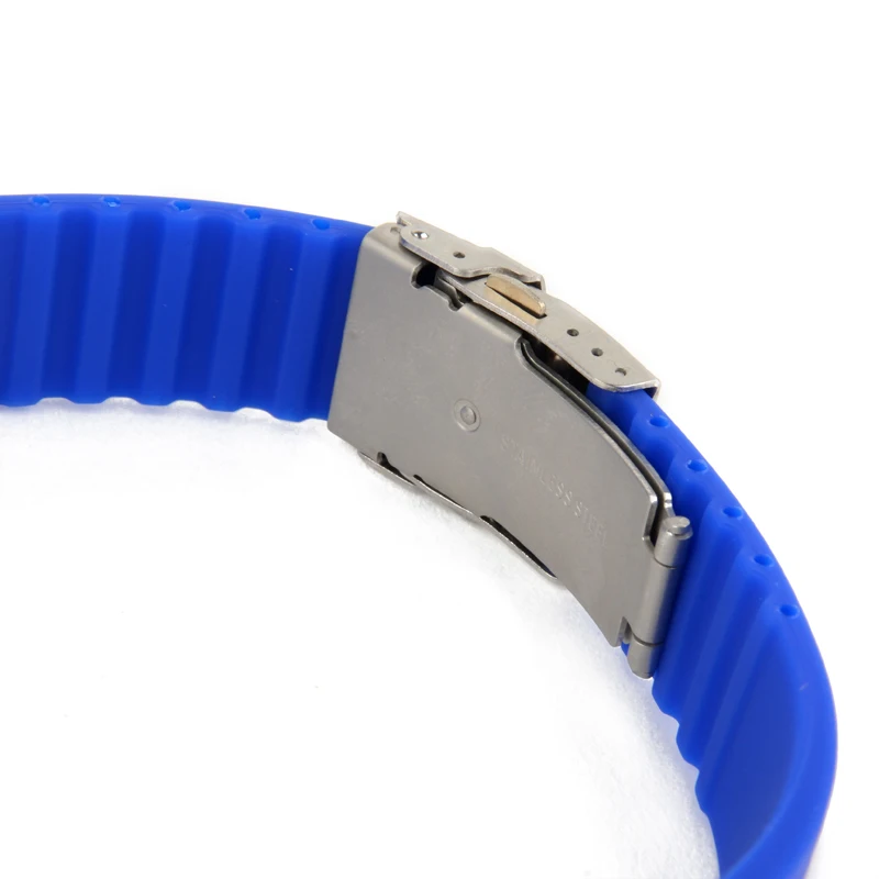 20mm 22mm reloj hombre Silicone Rubber Watch Strap Deployment Buckle Waterproof Band Sport Wrist Sweatband Watch Straps Band