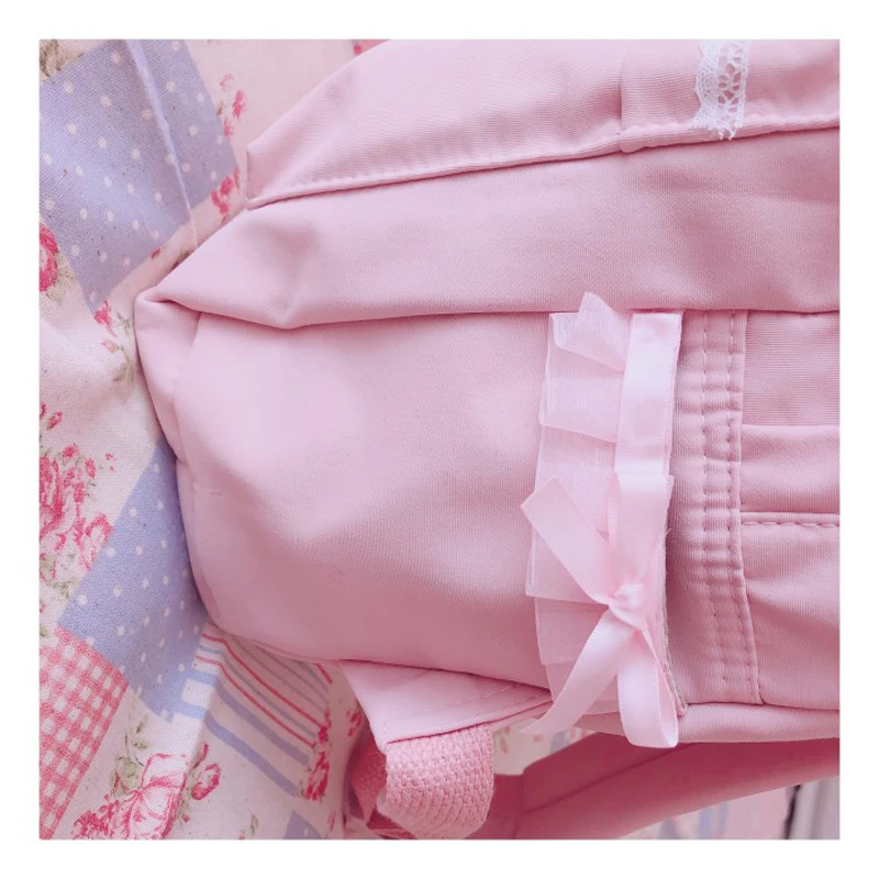 Skup Oryginalna japońska miękka dziewczyna plecaki różowa śliczna opaska dziecięca torby Kawaii panie nylonowy plecak studenci codzienny styl dla dziewczyn plecak