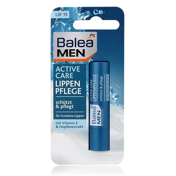 

Germany Balea Men Active Lip Balm Care Gel with vitamin E SPF15 Vegan