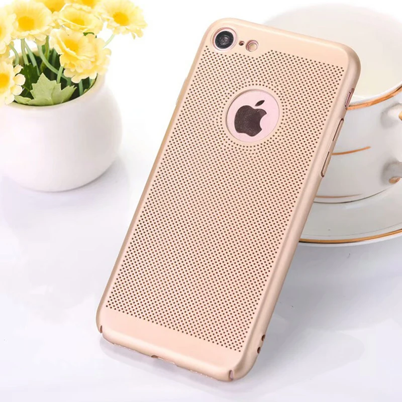 

Ultra Thin Phone Case For iPhone 6 6s 7 8 Plus Hollow Heat Dissipation Cases Hard PC For iPhone 5 5S SE Back Cover Coque X