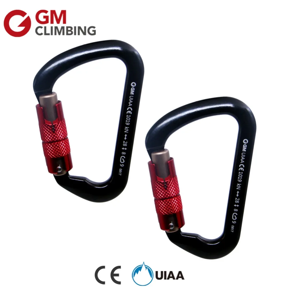 Rock Climbing Carabiner 28kN D Buckle Twist Locking Carabiner CE / UIAA