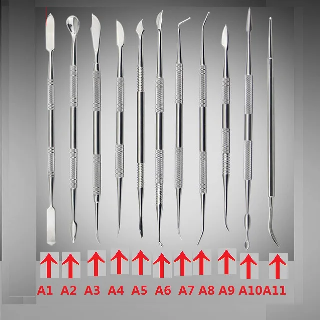 11Pcs 1-10-11 шт/набор инструментов из керамической глины коробка для сумок из нержавеющей стали набор для моделирования ручной работы Набор для творчества из керамики/скульптуры/керамики/полимера - Цвет: 11Pcs