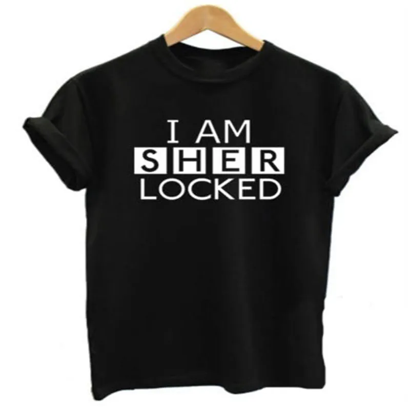 

I Am Sherlocked T Shirt Fandom Clothing Women casual SHERLOCK Tshirt Feminina Kawaii Female T-Shirts Fashion Geek Shirt T-F10904
