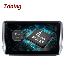 Idoing 1Din 10.2inch Android8.0/7.1 Car Multimedia Player Fit Peugeot 208/2008 Steering wheel Octa Core Fast Boot 4G+32G Radio