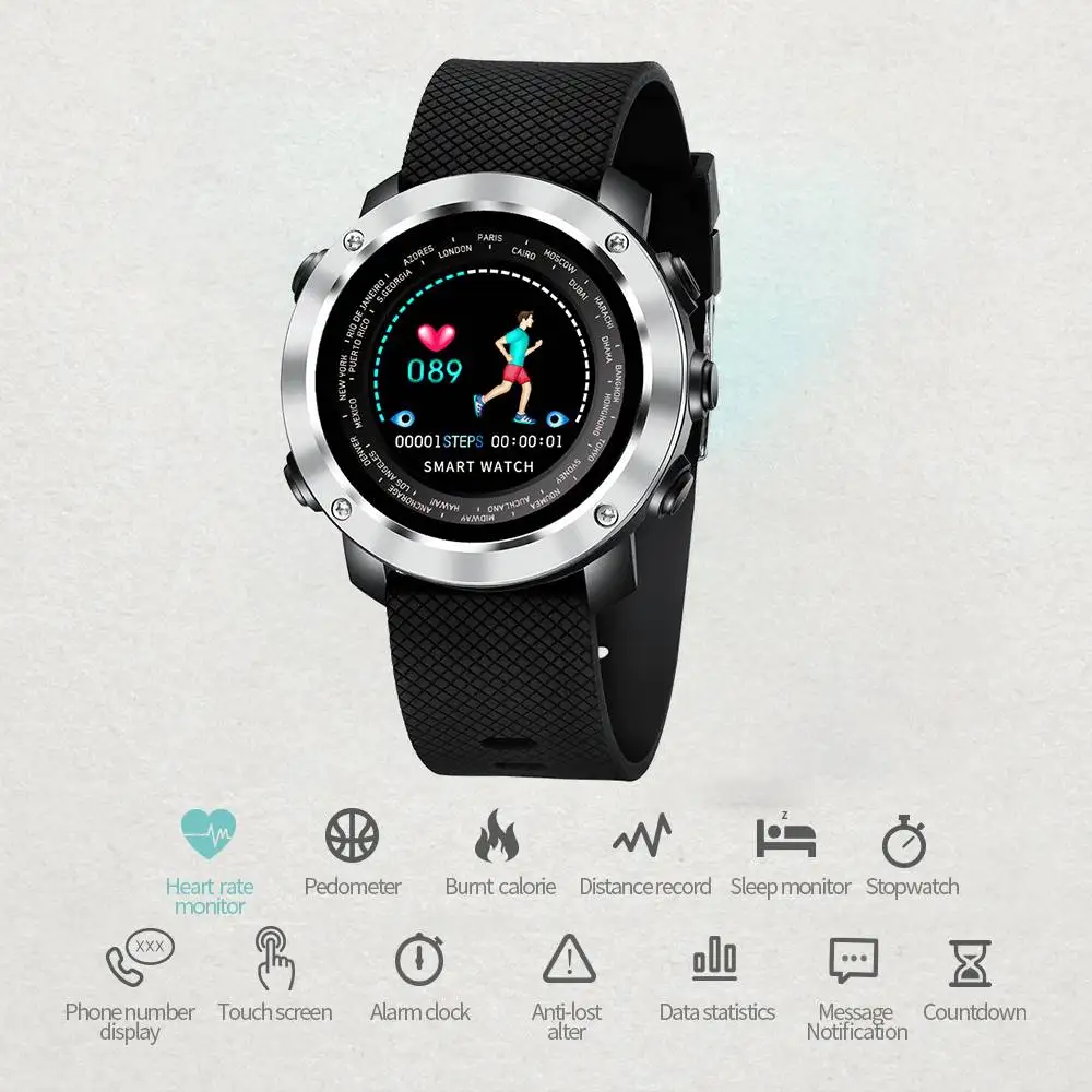 

Bluetooth Sports Pedometer Alarm Clock Remote Camera Smart Bracelet Wrist Watches Blood Pressure/Heart Rate Monitor Wristwatch