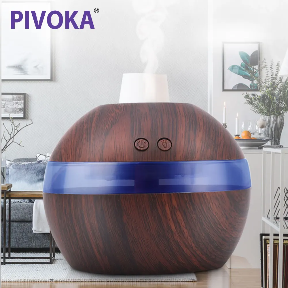 

PIVOKA 300ml Air Humidifier Essential Oil Diffuser Umidificador De Ar Aromatherapy Mist Maker Change Color LED Light Home 001