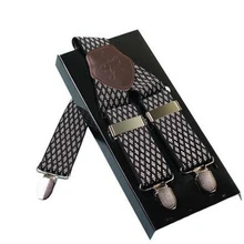 Повседневные подтяжки из натуральной кожи с 3 зажимами; брюки в западном стиле; эластичные спагетти-ремень;