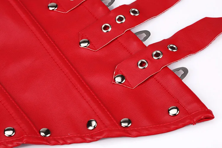 Halter Leather Corset Underbust Bustier