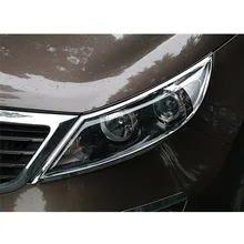 Принадлежность для машины автомобиля передняя крышка лампы обтекатель фар для Kia SportageR 2011- Abs хром 2 шт