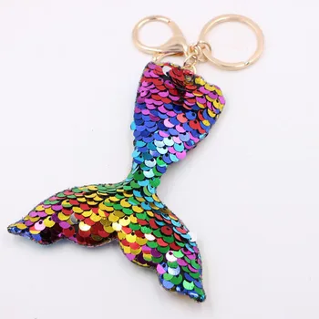 

New Arrival Luxury Key Ring For Girls Keychain For Women Purse Wallet Car Bag Keychain Keyring Pendant Mermaid Sequins
