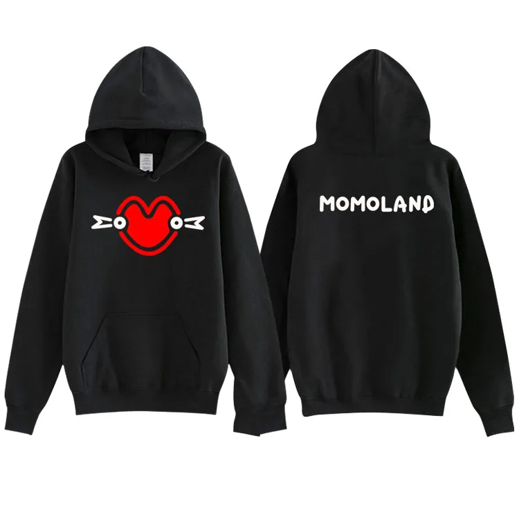 Momoland концерт же Сердце печати пуловер свободные толстовки поп на осень-зиму флис/тонкий мода толстовка 4 вида цветов