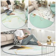 AOVOLL ковры для гостиной скандинавские мраморные круглые большие ковры для спальни ковры для детской комнаты Нескользящие и не морщинки