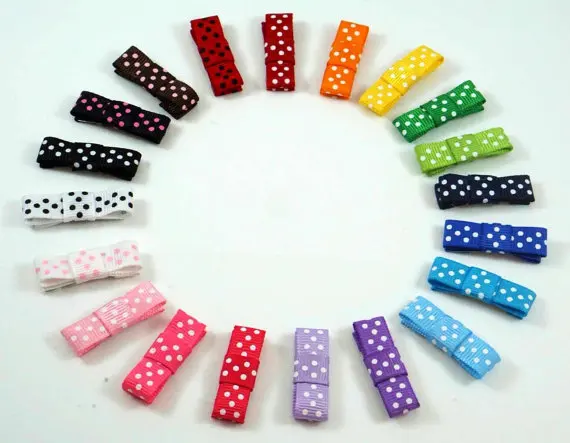 

Small girls Bow Clip .Tiny dot Bow Snap Hair Clip 100pcs
