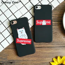 Phone Cases For iPhone 5 5s Se 6 6s 6 Plus 7 7Plus Fashion Supreme Middle Finger Pocket Cat Letter Fundas Covers Hard PC Coque