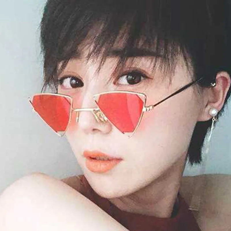 Women Fashion Korean Style Unisex sunglasses women Hollow Triangle