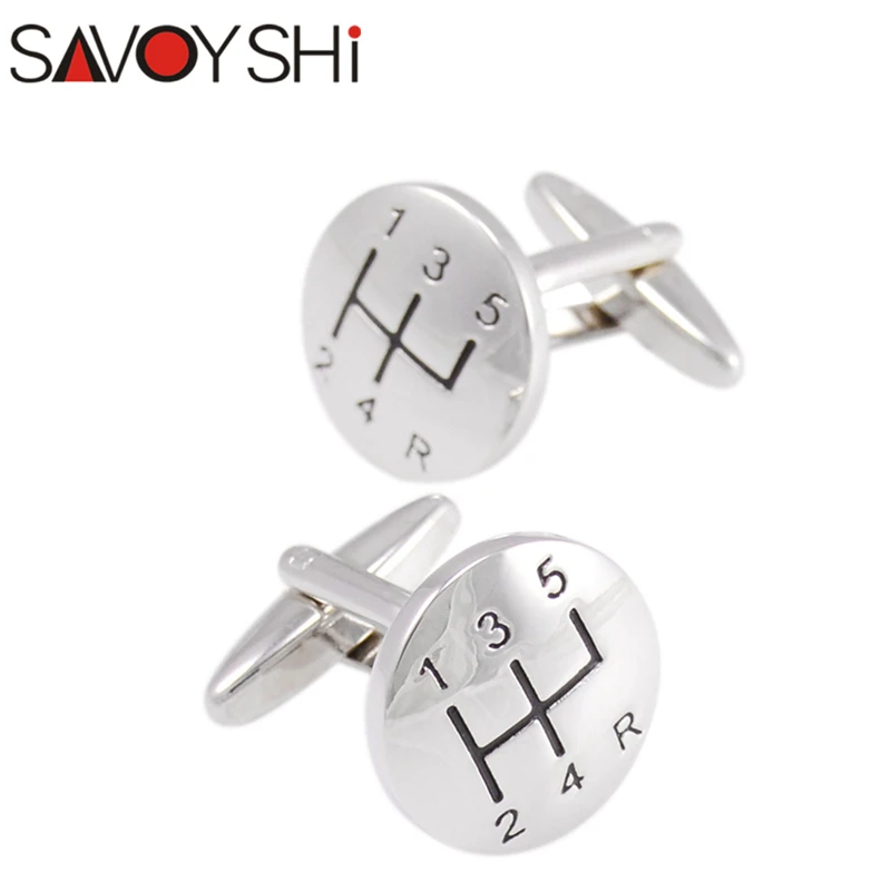 SAVOYSHI 1 пара мужские ювелирные изделия Модные запонки круглый серебряного цвета