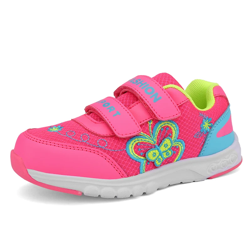 

Kids Casual sport shoes Autumn Girls baby Mesh Machine embroidery butterfly sneakers sweet Breathable girls Running shoes