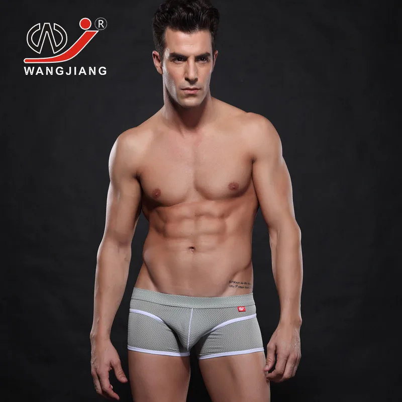 WJ сексуальное мужское нижнее белье боксеры мужские Calzoncillos Hombre боксеры Marca Cuecas Slip Homme Мужское нижнее белье спандекс низкая посадка боксеры - Цвет: 4003 PJ 5 huise