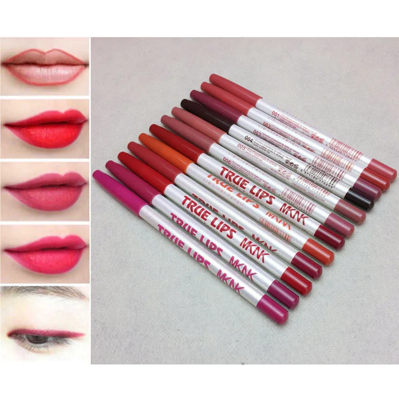 Hot sale 12 Colors Waterproof Professional Matte Lip Liner Pencil Long Lasting Pen Beauty Makeup Tool