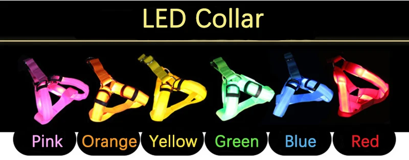 7 Color Pet Led Collar Vest Dog Harness Leads Adjustable Breathable Safety Leash Pet Dog Accessories (1)