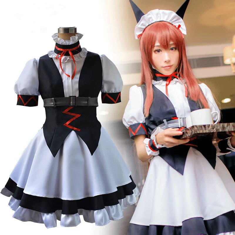Anime! Steins Gate Makise Kurisu Cosplay Costume Assistant Akiha Rumiho Lolita Maid Dress For Women |