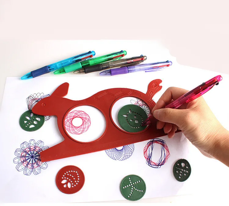

New Arrival Spirograph Magic turtle rabbit sketchpad Kids gift drawing board educational toys Mat Magic Pen Educational Toys