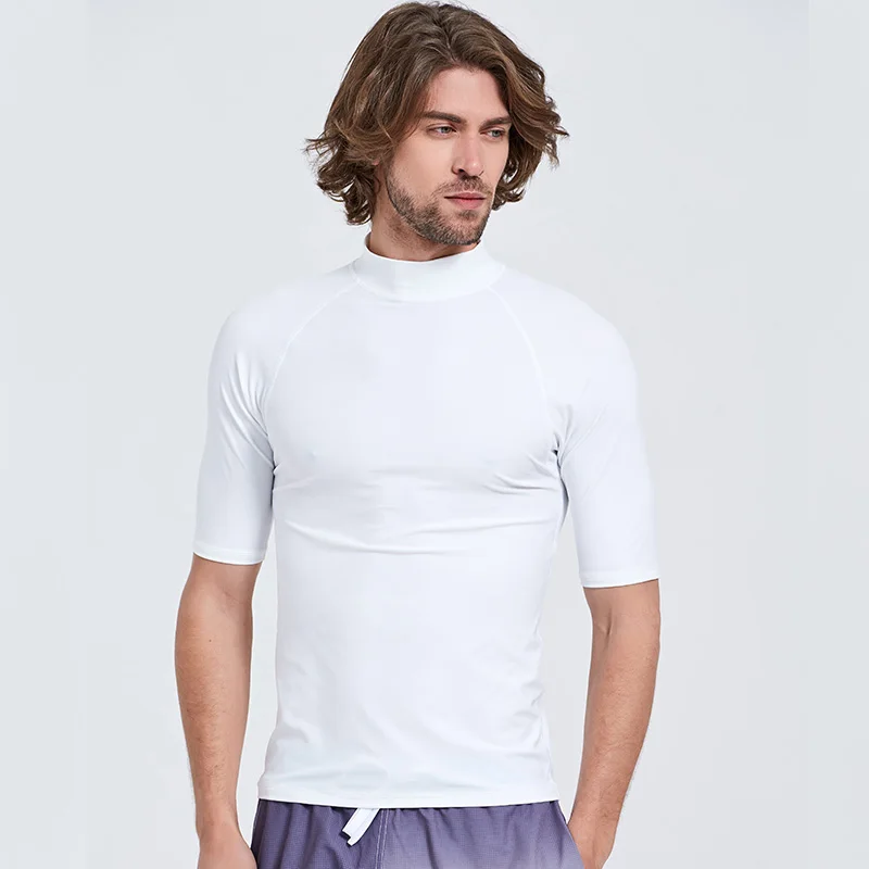 SBART-Men's Rash Guards Shirt, Lycra Short Sleeve Shirt, UV Swimming Swimwear Wakeboard Surfing Rashguard Diving Clothing Tops
