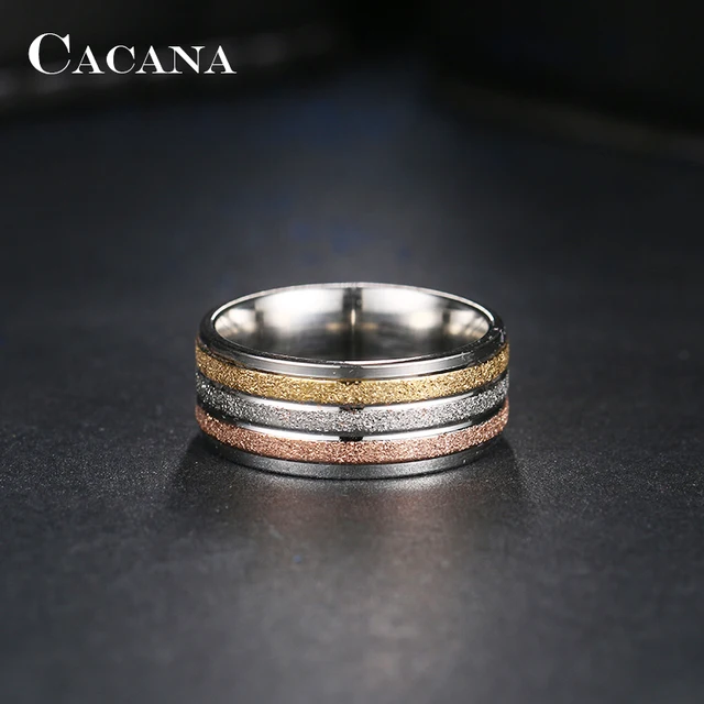 Фото кольца cacana из нержавеющей стали для женщин трендовые обручальные