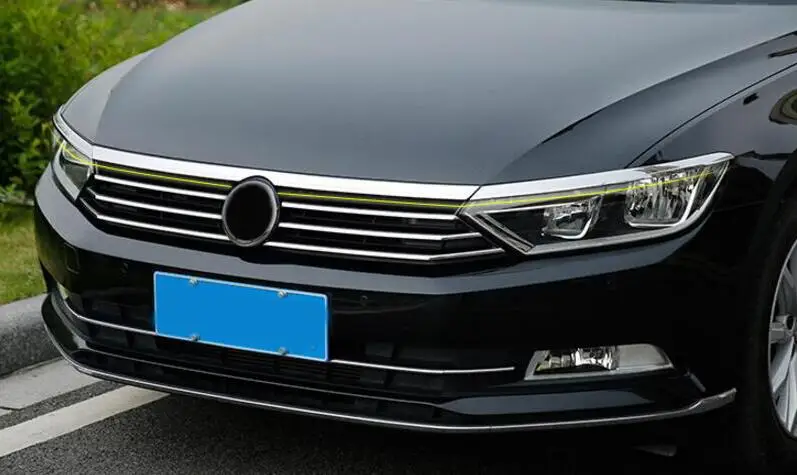 Для для VW Passat B8 sedan/Alltrack/Variant Передняя капот Гриль губы рельефная Накладка для отделки бар гарнир сетки