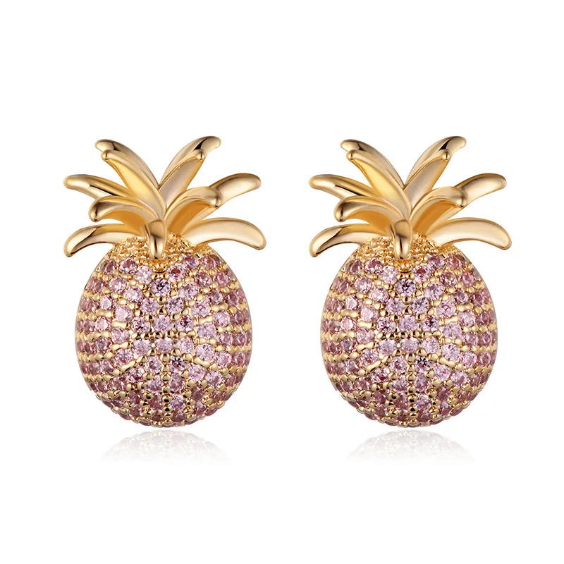 

2019 New Women's Big Dangler Drop Earrings Pineapple Fashion Metal Fruit Gold Color Gorgeous Bijoux Hanging Earrings for Girls